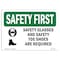 Signmission OSHA Sign, Glasses And Toe W/ Symbol, 10in X 7in Decal, 10" W, 7" H, Landscape OS-SF-D-710-L-10914 - alternate 1